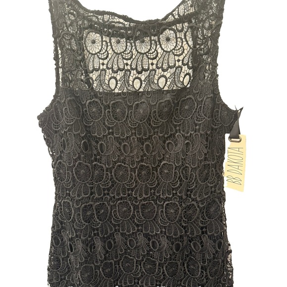 NWT BB Dakota Size 8 Black Lace Open Back Sleeveless Dress Special Occasion - Picture 2 of 11